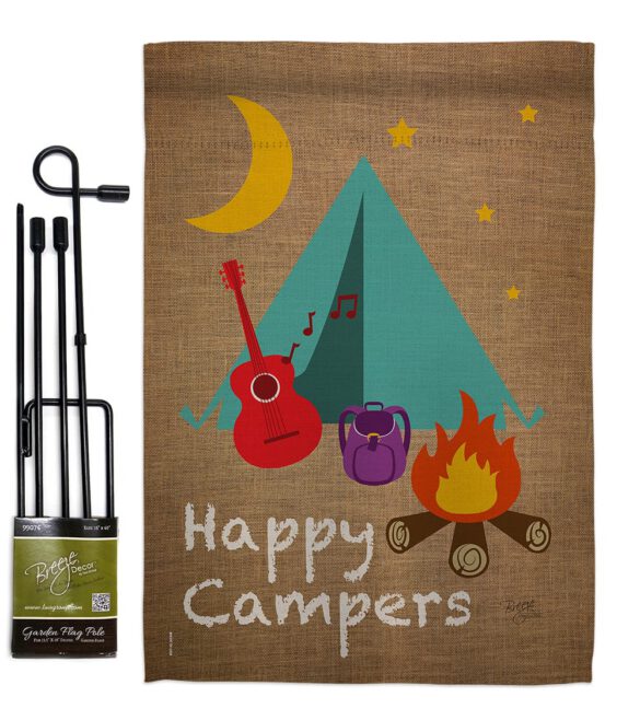Happy Campers - Outdoor Nature Vertical Impressions Decorative Flags HG109045 Made In USA - Image 4