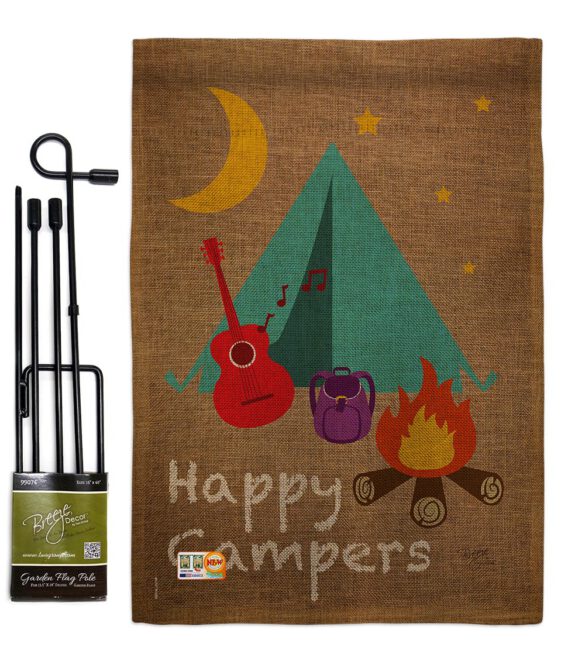 Happy Campers - Outdoor Nature Vertical Impressions Decorative Flags HG109045 Made In USA - Image 9