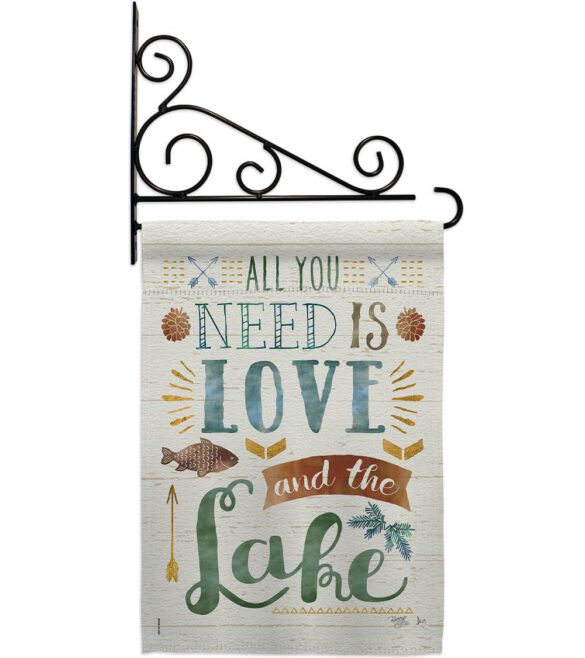 All You Need Is Love And Lake - Outdoor Nature Vertical Impressions Decorative Flags HG109050 Made In USA - Image 12