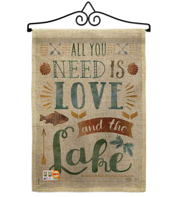 All You Need Is Love And Lake - Outdoor Nature Vertical Impressions Decorative Flags HG109050 Made In USA - Image 11