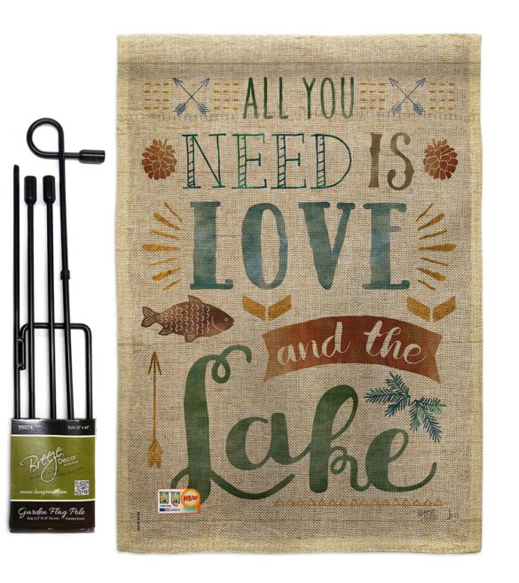 All You Need Is Love And Lake - Outdoor Nature Vertical Impressions Decorative Flags HG109050 Made In USA - Image 10