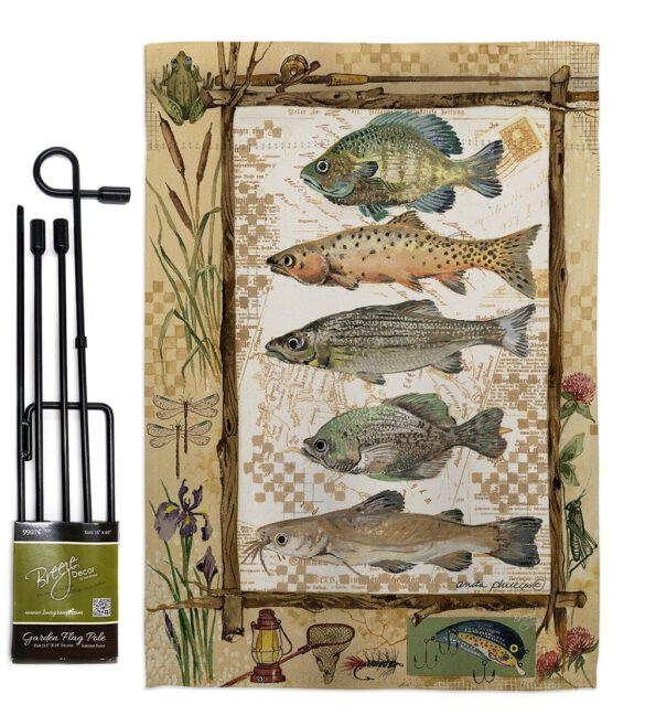 Fishing Adventures - Outdoor Nature Vertical Impressions Decorative Flags HG109056 Made In USA - Image 4