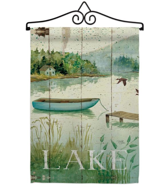 At the Lakeside - Outdoor Nature Vertical Impressions Decorative Flags HG109068 Made In USA - Image 8