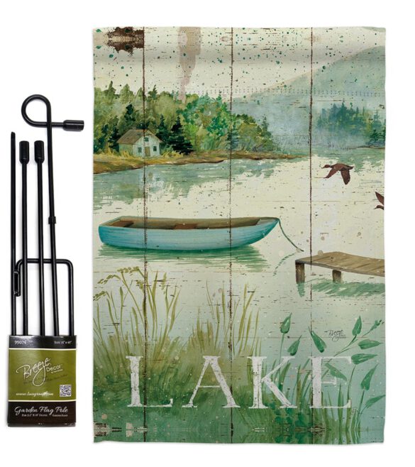 At the Lakeside - Outdoor Nature Vertical Impressions Decorative Flags HG109068 Made In USA - Image 5