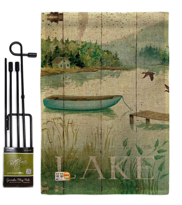 At the Lakeside - Outdoor Nature Vertical Impressions Decorative Flags HG109068 Made In USA - Image 10