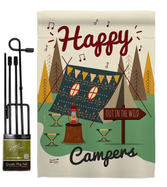 Happy Campers - Outdoor Nature Vertical Impressions Decorative Flags HG137011 Made In USA - Image 4