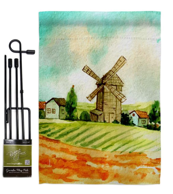 Hillside Windmills - Outdoor Nature Vertical Impressions Decorative Flags HG192526 Made In USA - Image 4