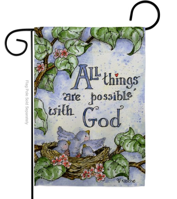All Things Are Possible With God - Impressions Decorative Garden Flag G165110-BO - Image 2