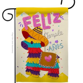 Feliz Cumpleaños - Party & Celebration Special Occasion Vertical Impressions Decorative Flags HG137194 Made In USA