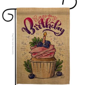 Birthday Cupcak - Party & Celebration Special Occasion Vertical Impressions Decorative Flags HG137234 Made In USA