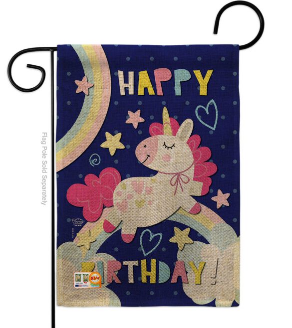 Cute Unicorn Birthday - Party & Celebration Special Occasion Vertical Impressions Decorative Flags HG192166 Made In USA - Image 8