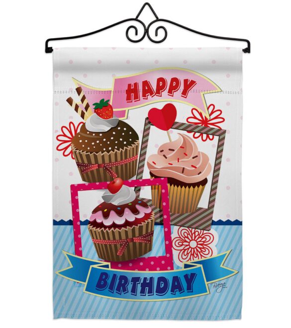 Birthday Cupcake - Party & Celebration Special Occasion Vertical Impressions Decorative Flags HG115096 Made In USA - Image 7