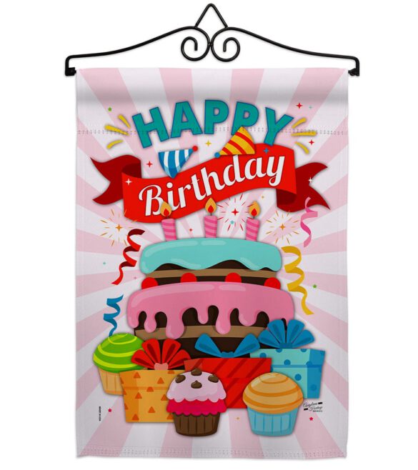 Happy Birthday Cake - Party & Celebration Special Occasion Vertical Impressions Decorative Flags HG137080 Made In USA - Image 7