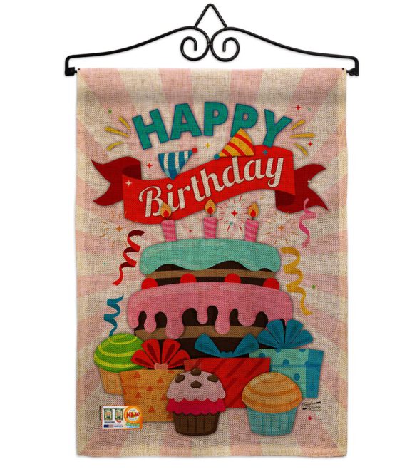 Happy Birthday Cake - Party & Celebration Special Occasion Vertical Impressions Decorative Flags HG137080 Made In USA - Image 10