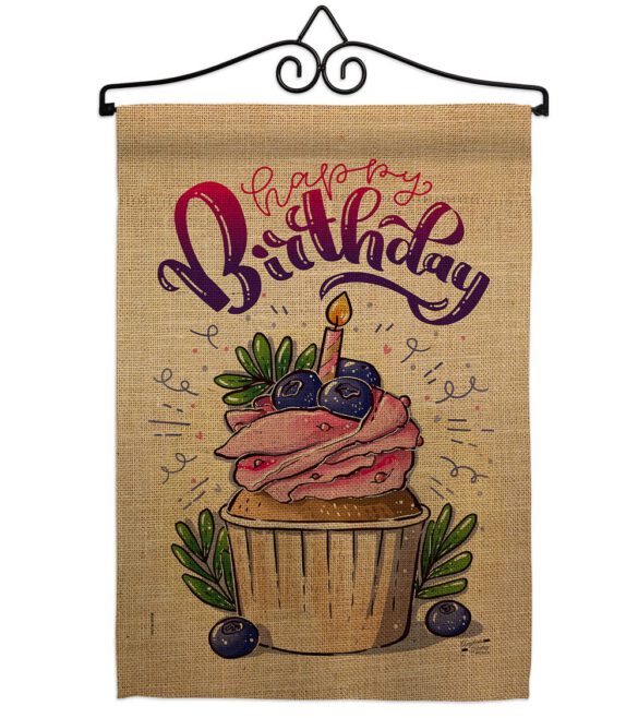 Birthday Cupcak - Party & Celebration Special Occasion Vertical Impressions Decorative Flags HG137234 Made In USA - Image 7