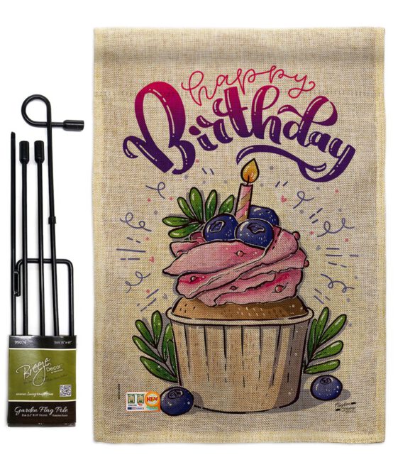 Birthday Cupcak - Party & Celebration Special Occasion Vertical Impressions Decorative Flags HG137234 Made In USA - Image 12