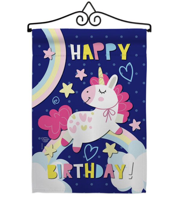 Cute Unicorn Birthday - Party & Celebration Special Occasion Vertical Impressions Decorative Flags HG192166 Made In USA - Image 7