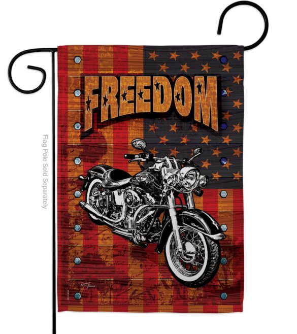 Americana Motorcycle - Patriotic Americana Vertical Impressions Decorative Flags HG111001 Made In USA - Image 2