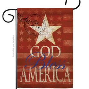 God Bless America - Patriotic Americana Vertical Impressions Decorative Flags HG111053 Made In USA