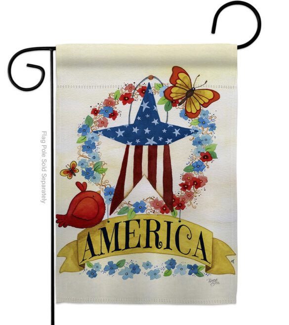 America Banner Star - Patriotic Americana Vertical Impressions Decorative Flags HG111073 Made In USA - Image 2