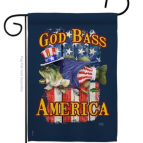 God Bass America - Patriotic Americana Vertical Impressions Decorative Flags HG111087 Made In USA