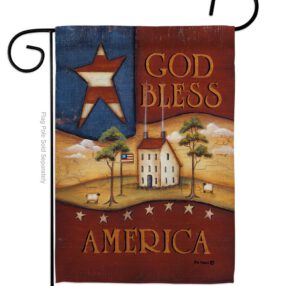 God Bless America - Patriotic Americana Vertical Impressions Decorative Flags HG111090 Made In USA