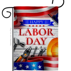 Happy Labor Day - Patriotic Americana Vertical Impressions Decorative Flags HG111103 Made In USA