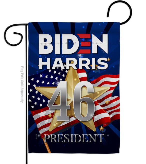 Biden Harris 46 - Patriotic Americana Vertical Impressions Decorative Flags HG170159 Made In USA