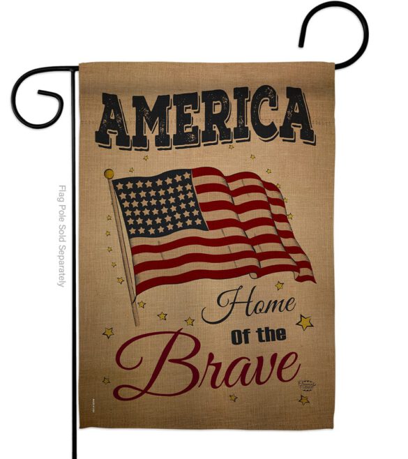 America Home of the Brave - Patriotic Americana Vertical Impressions Decorative Flags HG191083 Made In USA - Image 2