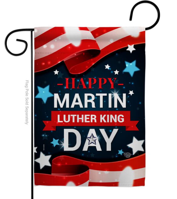 Happy Martin Luther King Day - Patriotic Americana Vertical Impressions Decorative Flags HG192386 Made In USA