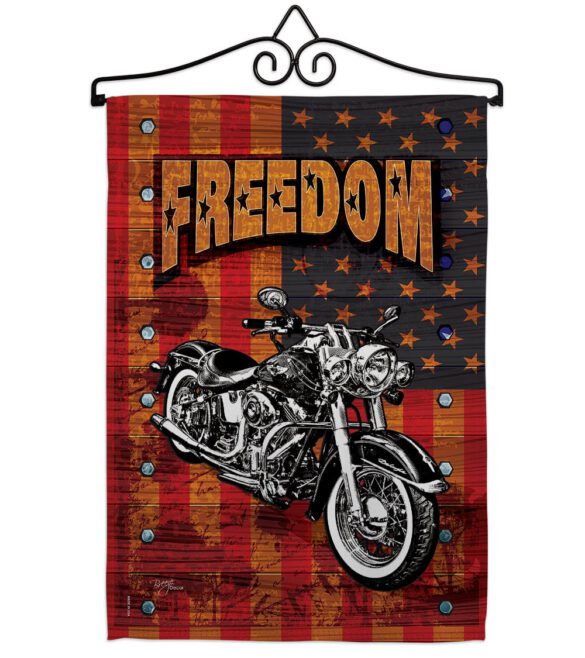 Americana Motorcycle - Patriotic Americana Vertical Impressions Decorative Flags HG111001 Made In USA - Image 8