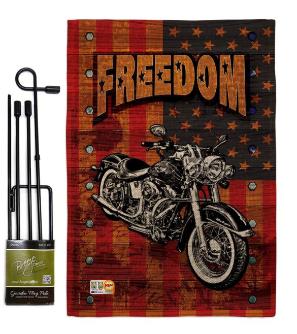 Americana Motorcycle - Patriotic Americana Vertical Impressions Decorative Flags HG111001 Made In USA - Image 10