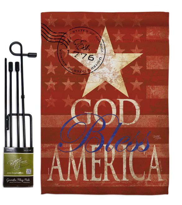 God Bless America - Patriotic Americana Vertical Impressions Decorative Flags HG111053 Made In USA - Image 4