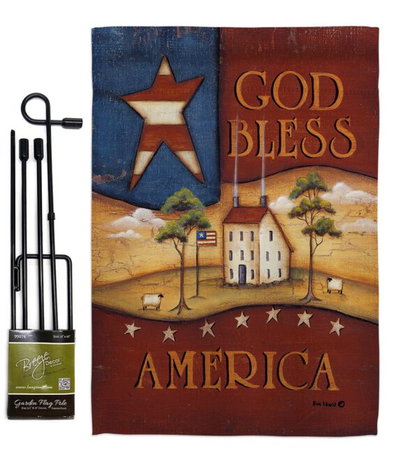 God Bless America - Patriotic Americana Vertical Impressions Decorative Flags HG111090 Made In USA - Image 4