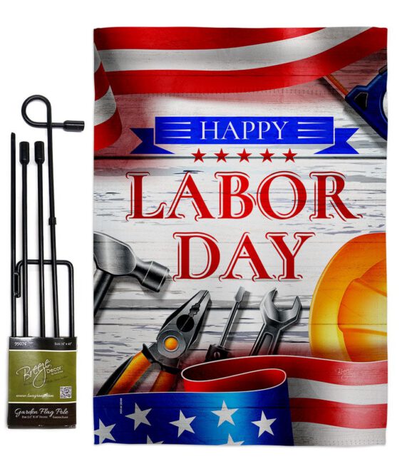 Happy Labor Day - Patriotic Americana Vertical Impressions Decorative Flags HG111103 Made In USA - Image 4