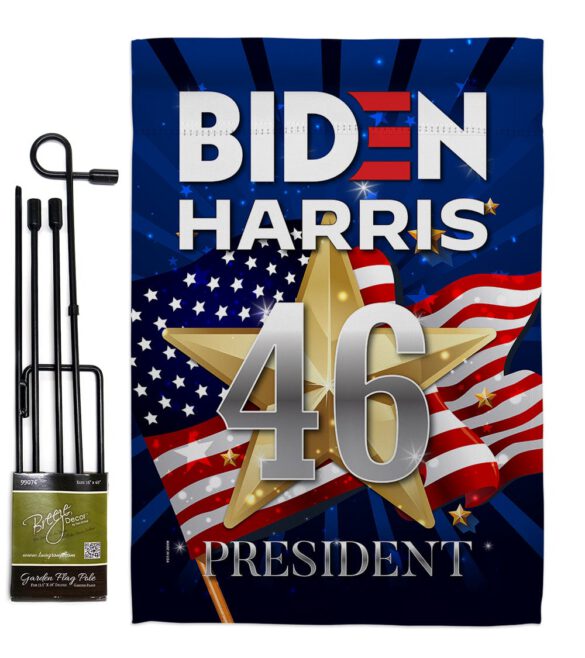 Biden Harris 46 - Patriotic Americana Vertical Impressions Decorative Flags HG170159 Made In USA - Image 4