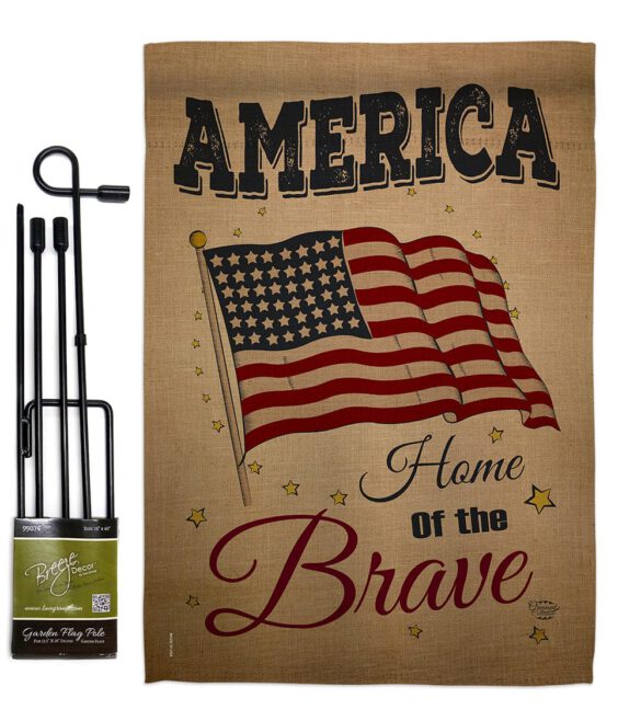 America Home of the Brave - Patriotic Americana Vertical Impressions Decorative Flags HG191083 Made In USA - Image 5