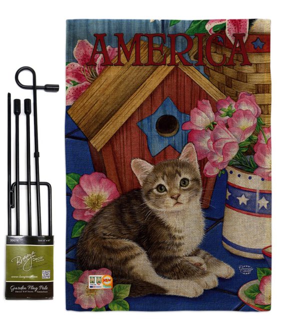 America Proud Kitten Cat - Patriotic Americana Vertical Impressions Decorative Flags HG191215 Made In USA - Image 10