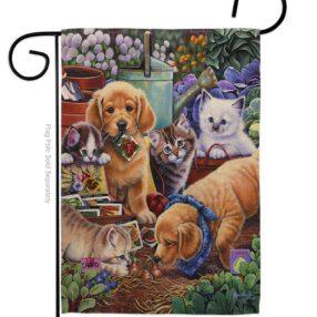 Helpful Garden Paws - Pets Nature Vertical Impressions Decorative Flags HG110045 Made In USA
