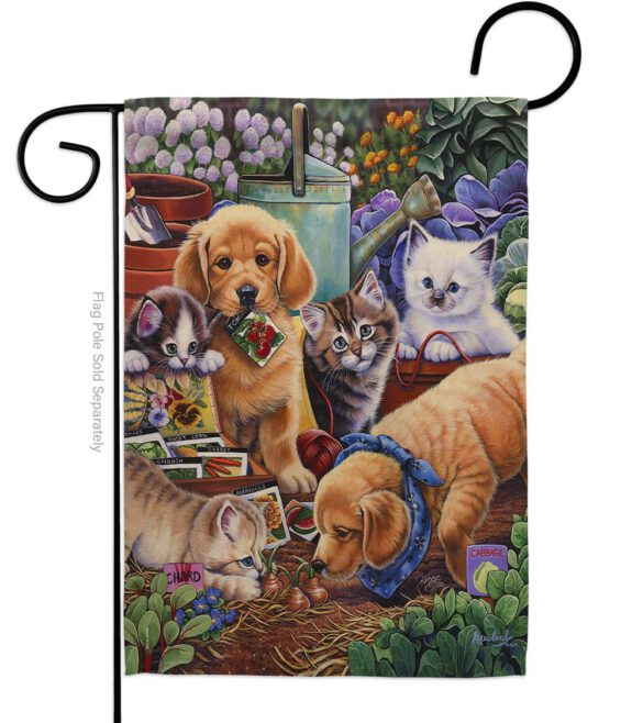 Helpful Garden Paws - Pets Nature Vertical Impressions Decorative Flags HG110045 Made In USA