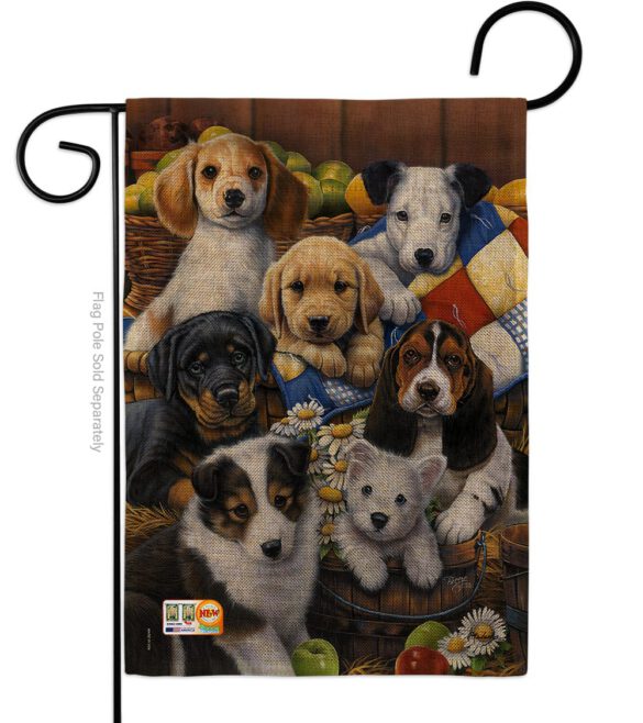 Country Bumpkin Puppies - Pets Nature Vertical Impressions Decorative Flags HG110049 Made In USA - Image 8