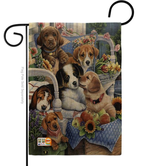 Country Pups - Pets Nature Vertical Impressions Decorative Flags HG110050 Made In USA - Image 8