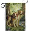Beagles And Duck - Pets Nature Vertical Impressions Decorative Flags HG110068 Made In USA