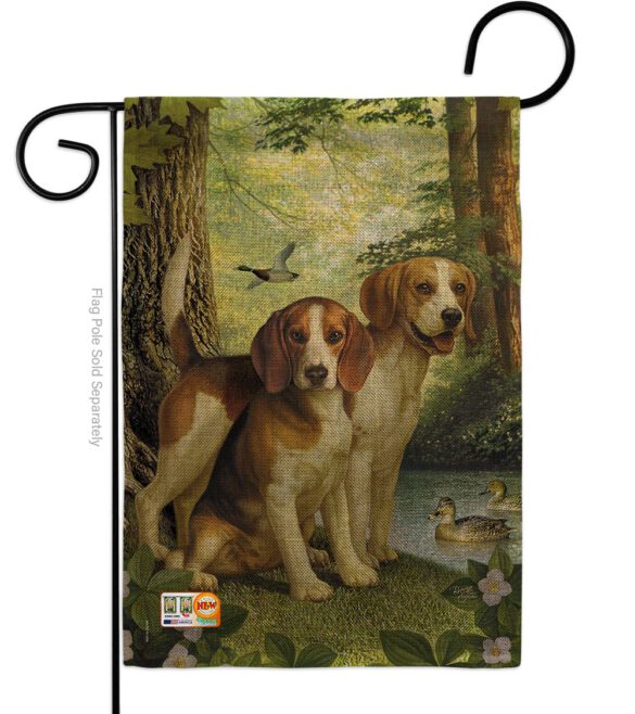 Beagles And Duck - Pets Nature Vertical Impressions Decorative Flags HG110068 Made In USA - Image 8