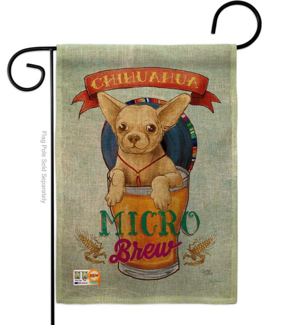 Chihuahua Micro Brew - Pets Nature Vertical Impressions Decorative Flags HG110098 Made In USA - Image 8