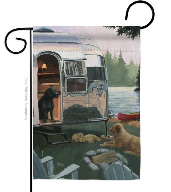Canine Camp - Pets Nature Vertical Impressions Decorative Flags HG110114 Made In USA