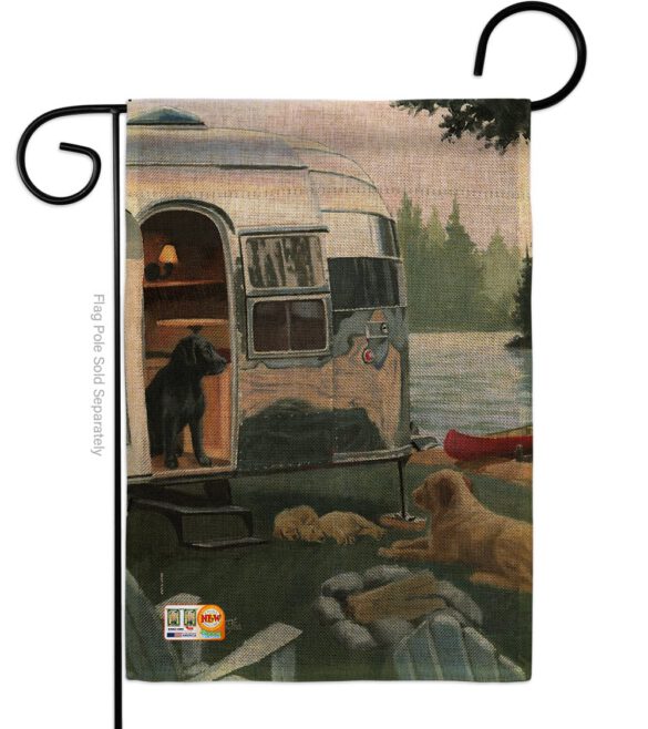 Canine Camp - Pets Nature Vertical Impressions Decorative Flags HG110114 Made In USA - Image 8