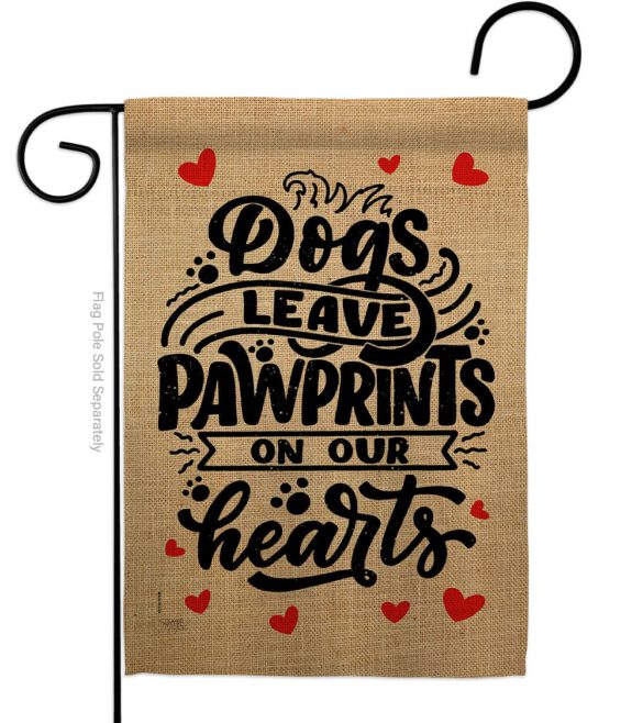 Dogs Leave Pawprints - Pets Nature Vertical Impressions Decorative Flags HG110130 Made In USA