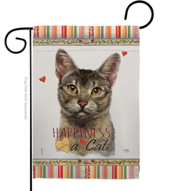 Abyssiniar Happiness - Pets Nature Vertical Impressions Decorative Flags HG110140 Made In USA - Image 2