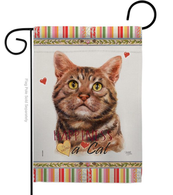 American Short Hair Happiness - Pets Nature Vertical Impressions Decorative Flags HG110147 Made In USA - Image 2